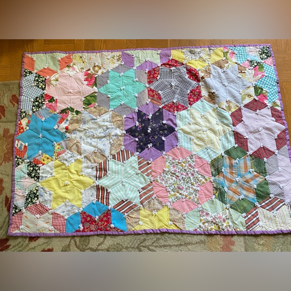 Handmade baby quilt 50”x33”